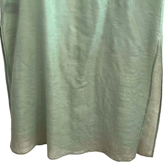 Emu Australia Green Maxi Dress Size Small Wool Silk Blend Semi-Sheer Side Slits - Picture 6 of 8